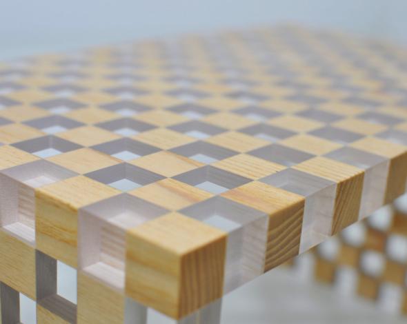 Chessboard footstool